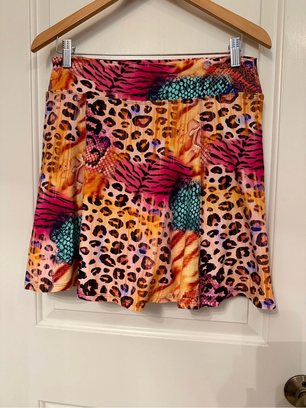 DONA JO SKORT SHORTS ORANGE BLACK PINK ANIMAL REPTILE PRINTS SIZE 2 M
